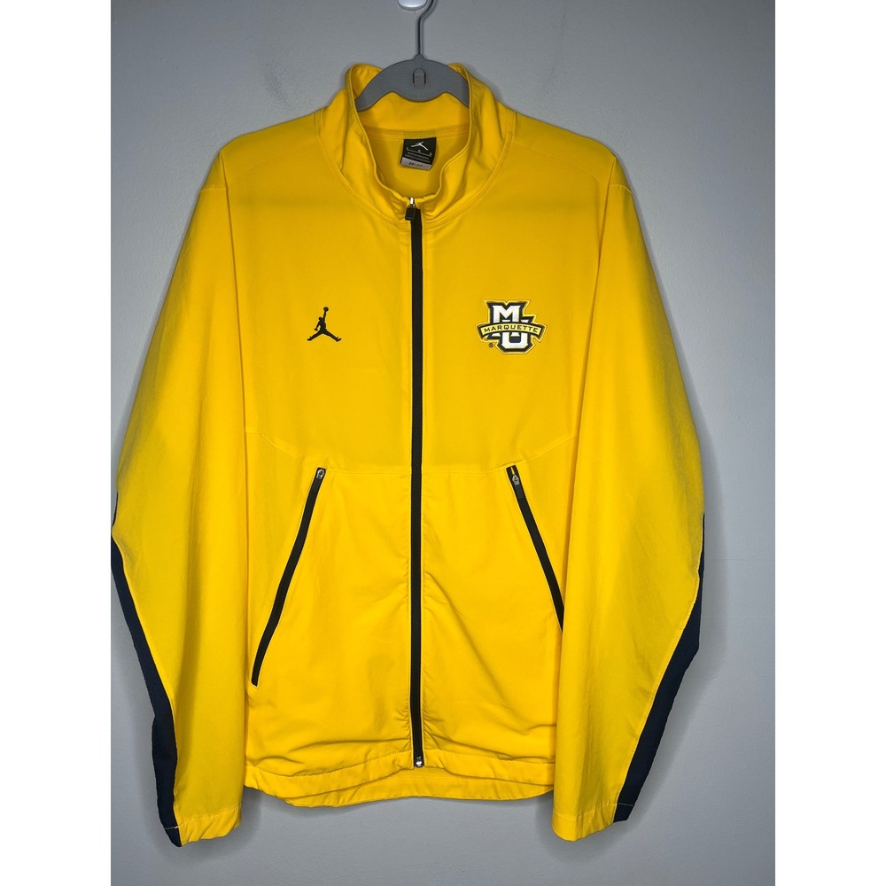 Nike Dri-FIT Marquette Golden Eagles Full Zip Jacket Mens L Yellow Navy
